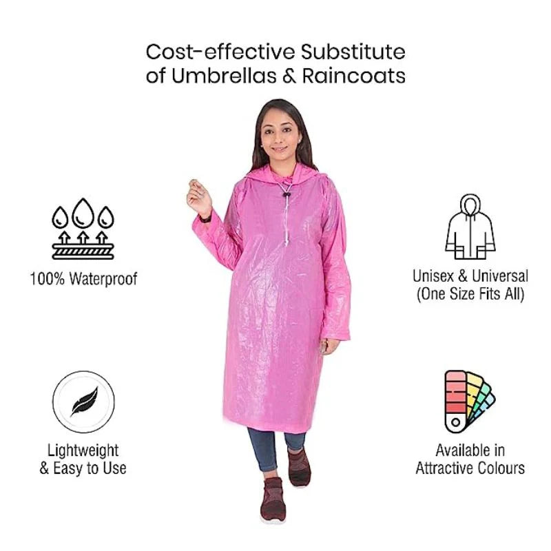 RainLy RainWrap – Ultra-Light Poncho Raincoat (pink)
